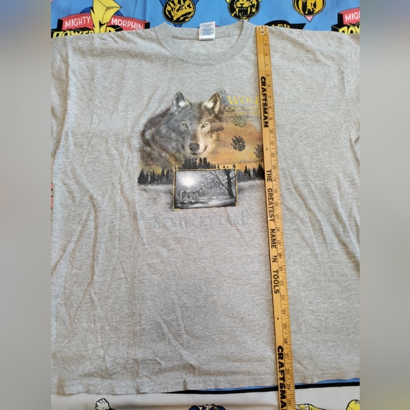 Y2K Kentucky lake wolf nature T-shirt size 2X - Picture 3 of 4